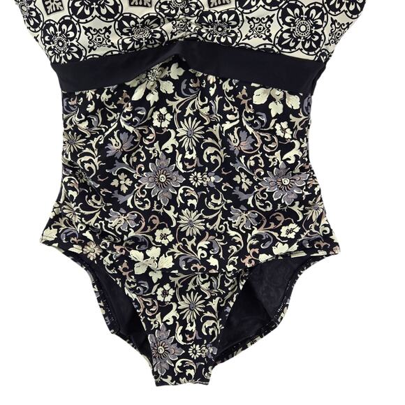 Sundance Swimsuit Womens Small Nera One Piece Black White Floral Bohemian Boho - Picture 4 of 10
